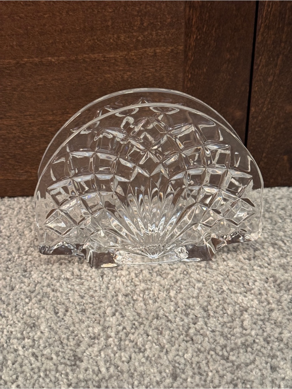 Vintage Crystal Fan Napkin Holder